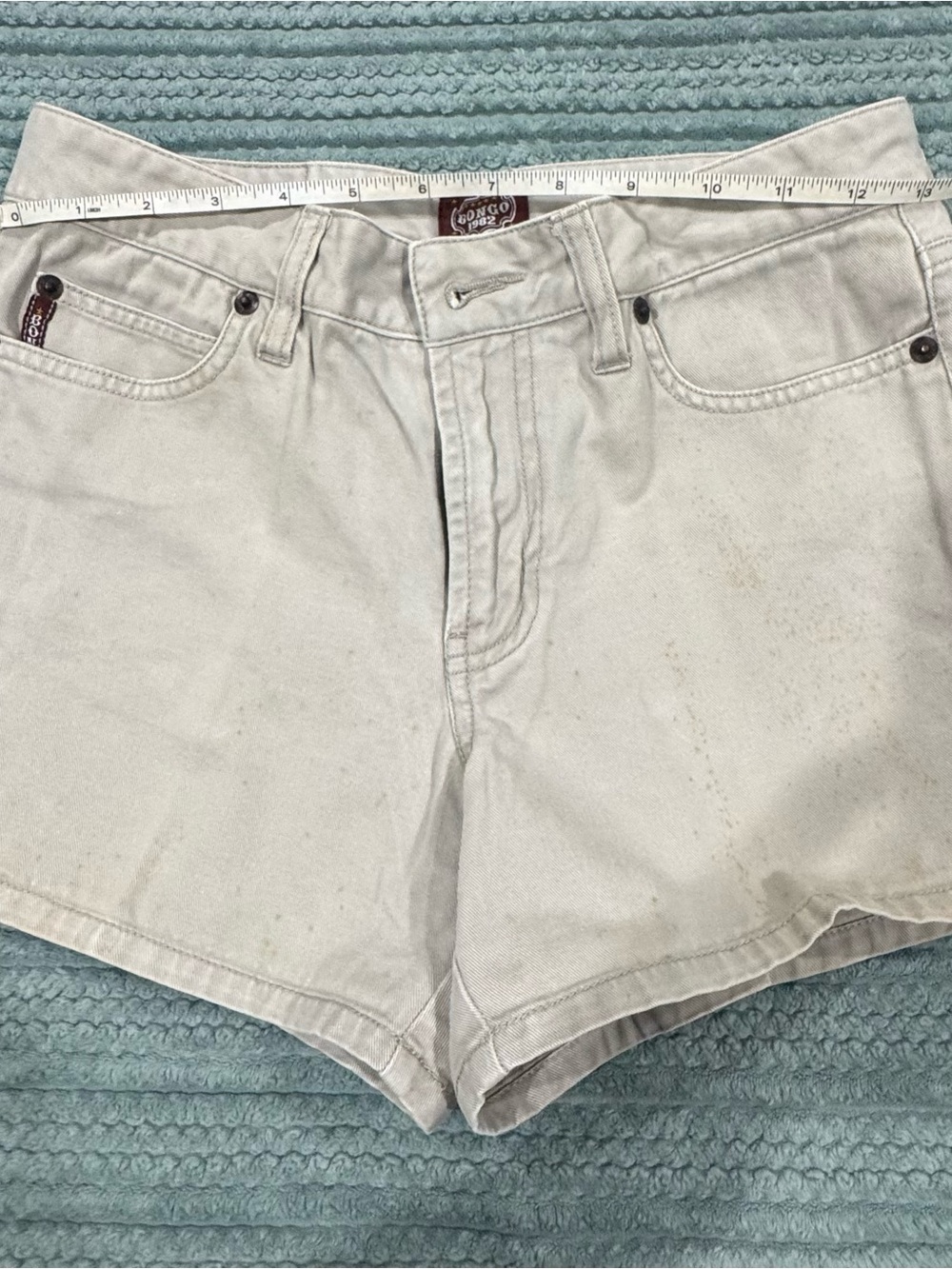 BONGO Light Cream High-Rise Denim Shorts